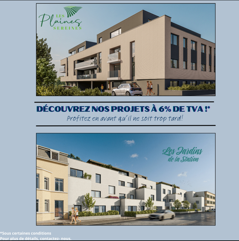  Explorez nos projets immobiliers exceptionnels avec une TVA avantageuse de 6%* !